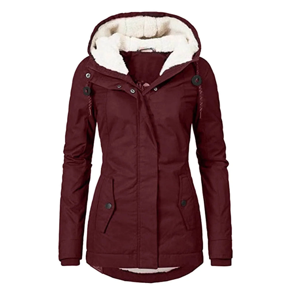 Warm Winter Hooded Jacket | Fleece Zip-Up Women's Casual Coat - ZA-Zola
