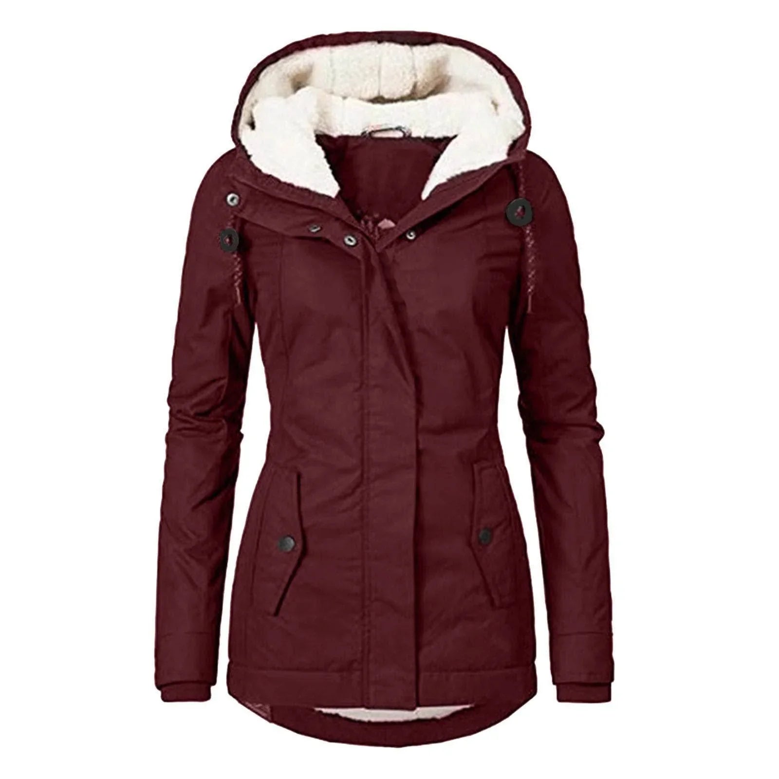 Warm Winter Hooded Jacket | Fleece Zip-Up Women's Casual Coat - ZA-Zola