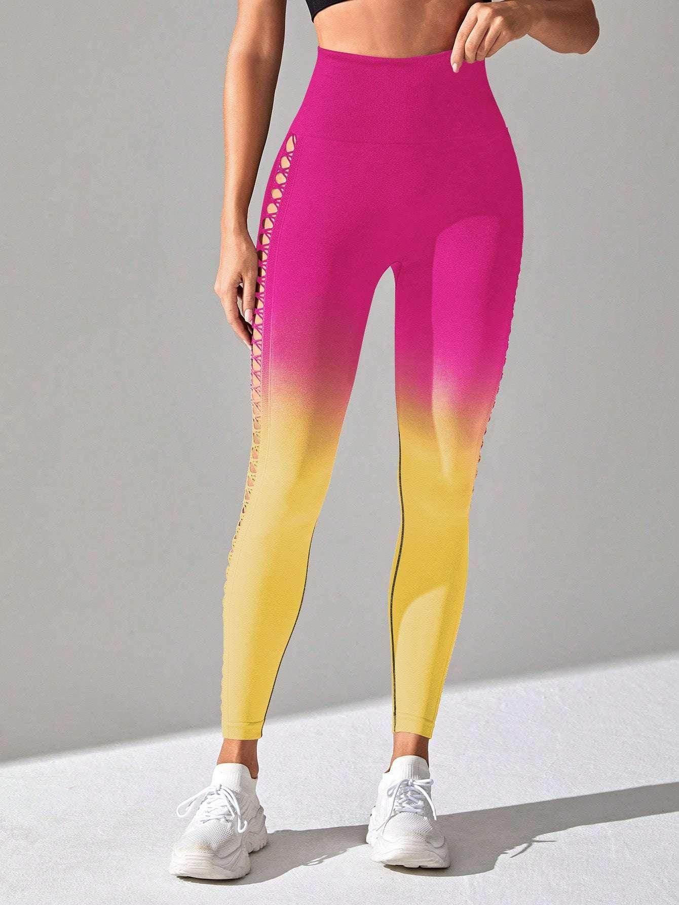 Women’s High-Waisted Gradient Yoga Pants – Booty Lifting Leggings - ZA-Zola