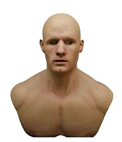 Bust of a person on a white background