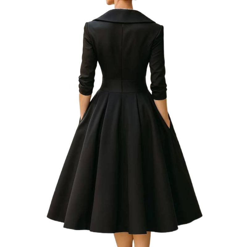 Elegant High Waist Long Sleeve Formal Maxi Dress for Women