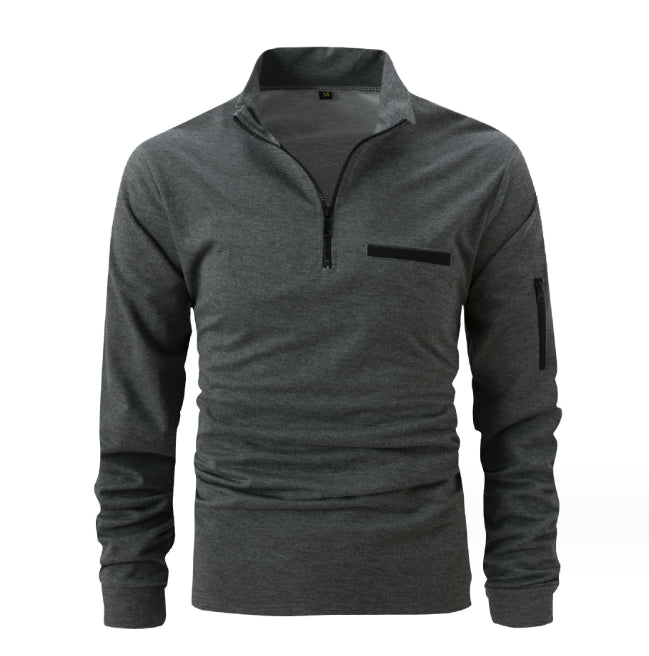 Men’s Arm Zipper Sportswear Top – Loose Fit Long Sleeve for Spring & Autumn