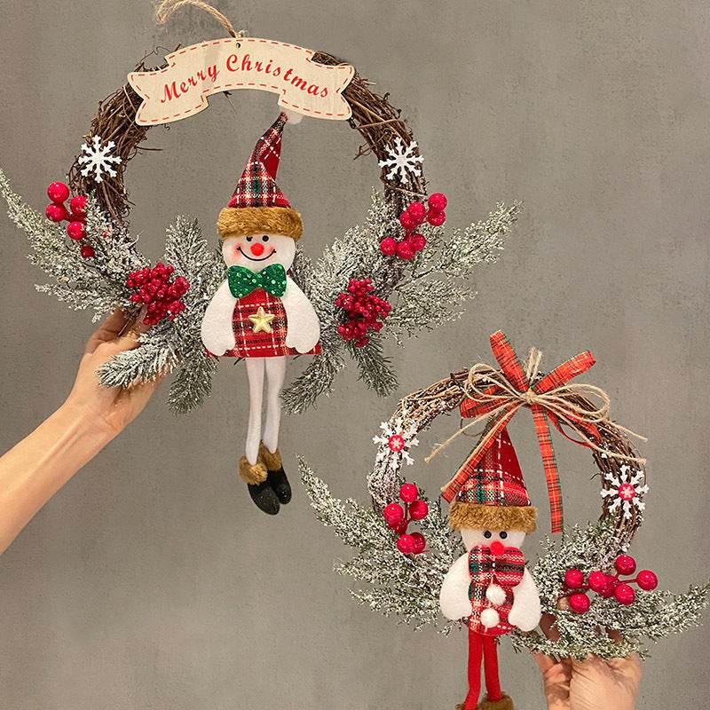 Christmas Vine Ring Decoration | Snowman & Elk Ornament - ZA-Zola