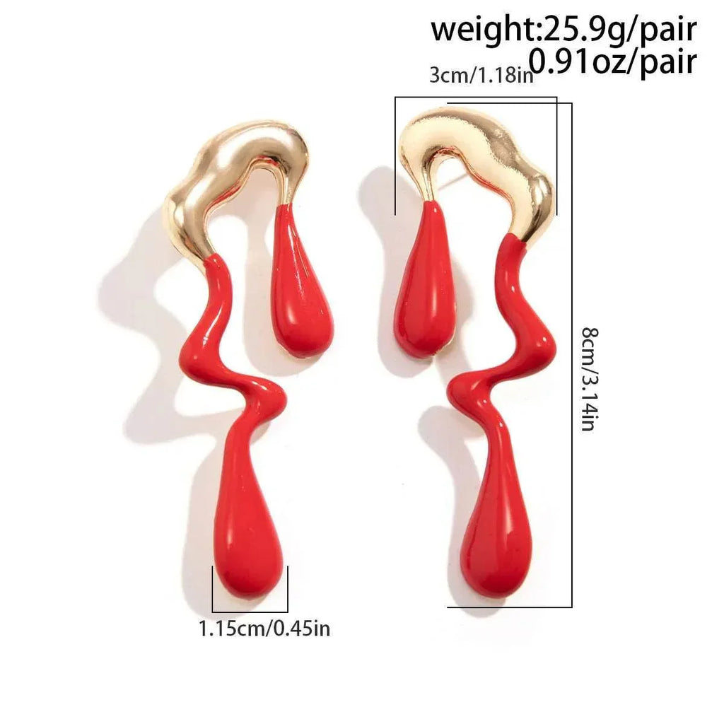 Liquid Metallic Water Drop Ear Studs | Shop Now - ZA-Zola - ZA-Zola