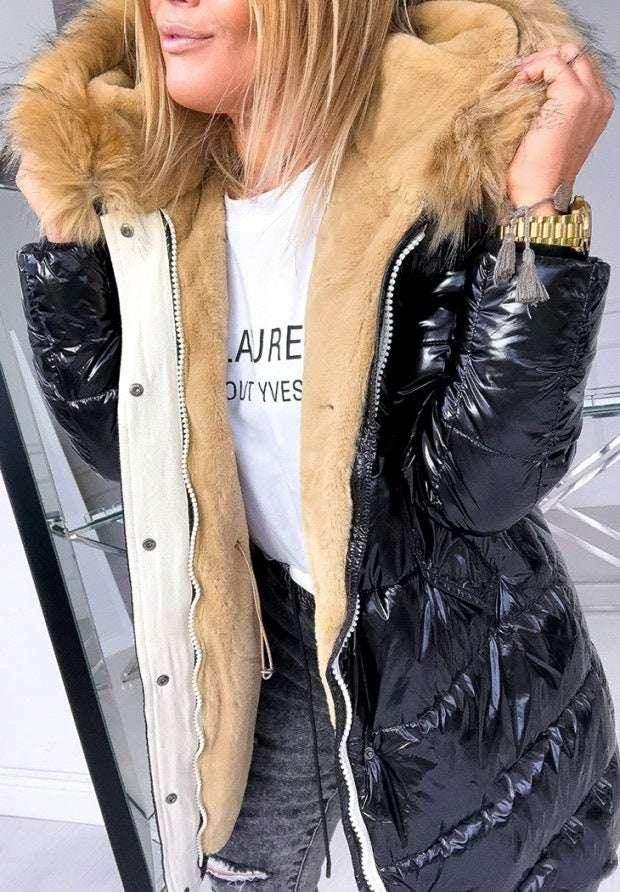 Leisure Warm Slim-fit Glossy Jacket – Stylish Winter Coat - ZA-Zola