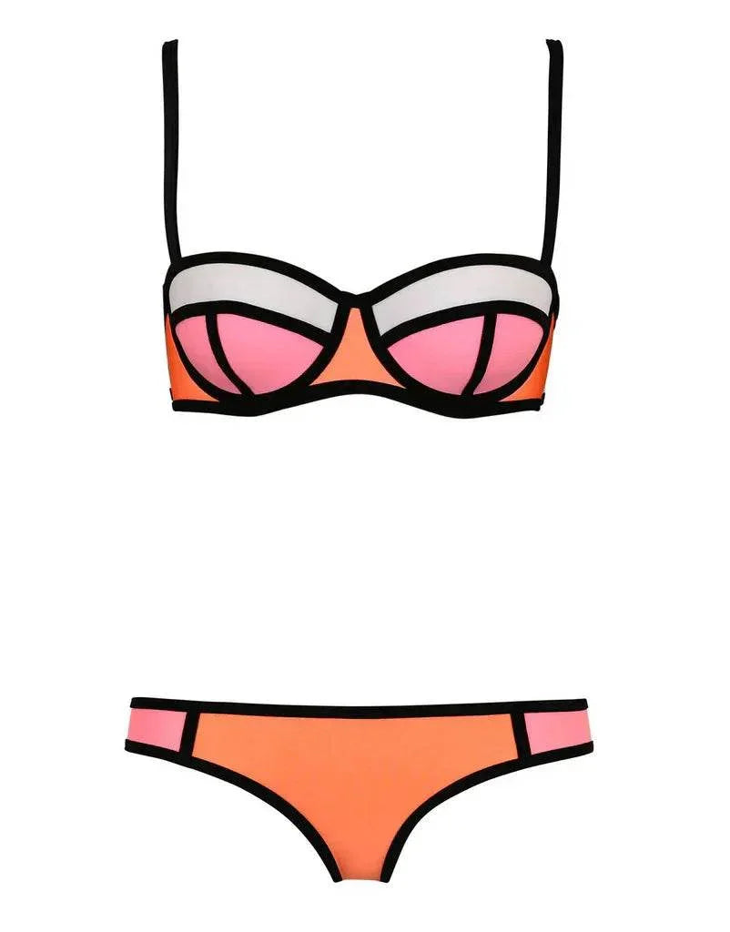 Neoprene Backless Bikini – Quick-Dry Swimwear - ZA-Zola