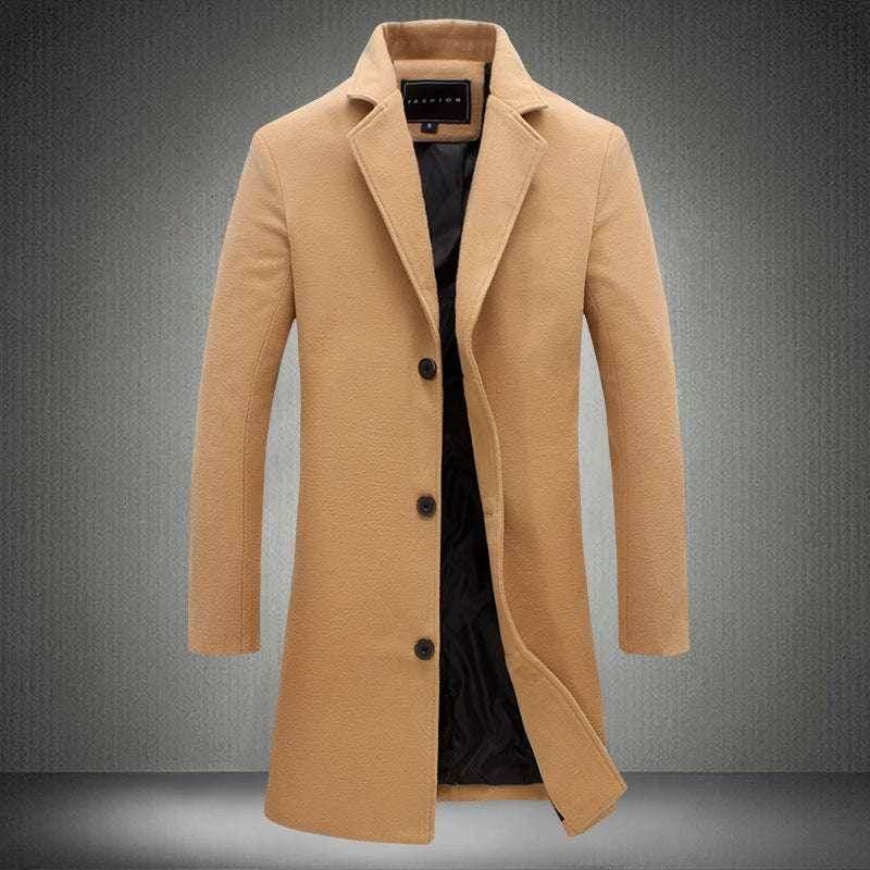 Autumn Winter Men's Casual Business Woolen Coat - ZA-Zola