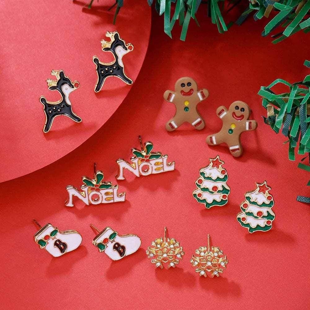 Festive Christmas Stud Earrings Set – Shop Now! - ZA-Zola