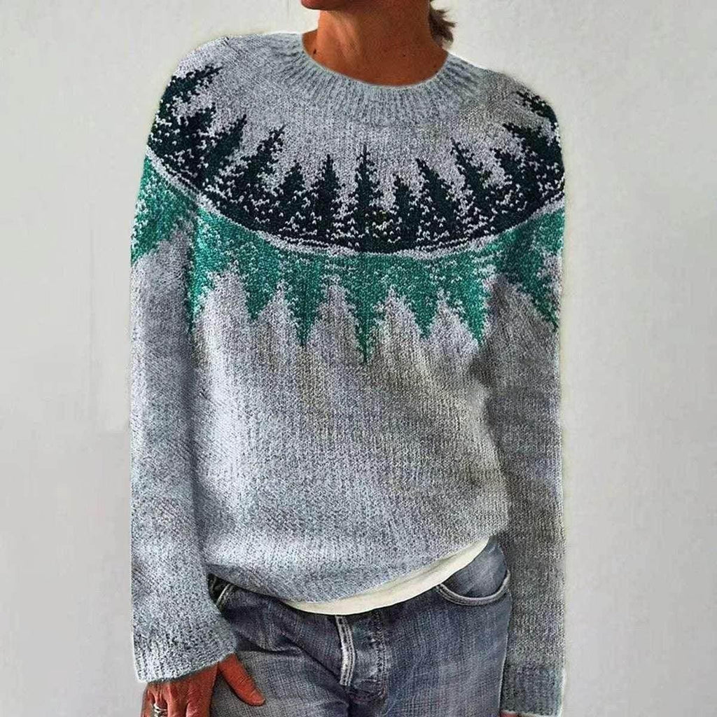 Women’s Sea Blue Pullover Sweater Top - ZA-Zola