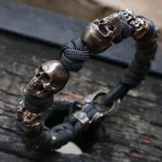ZA-Zola Gothic Skull Cord Bracelet – Unisex Retro - ZA-Zola