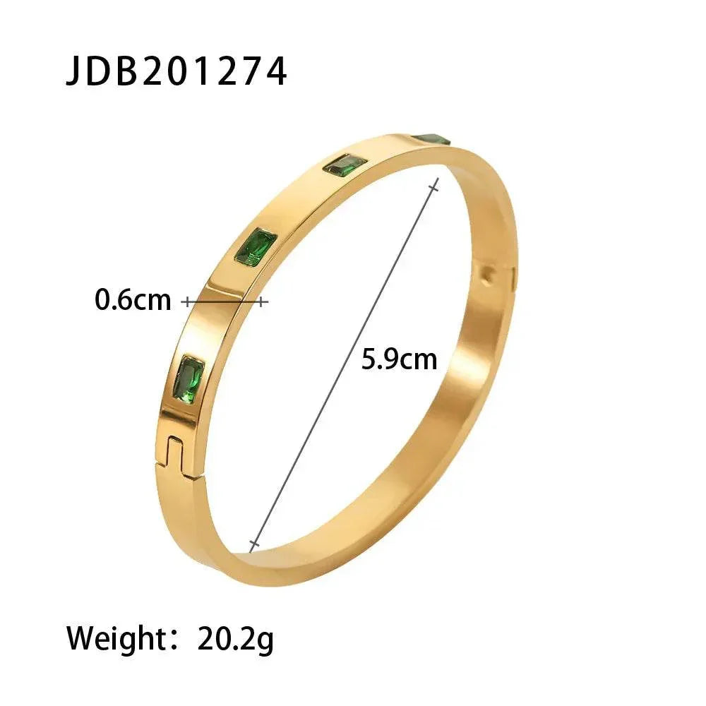 Gold-Plated Zirconia Bracelet – Stainless Steel Chic - ZA-Zola