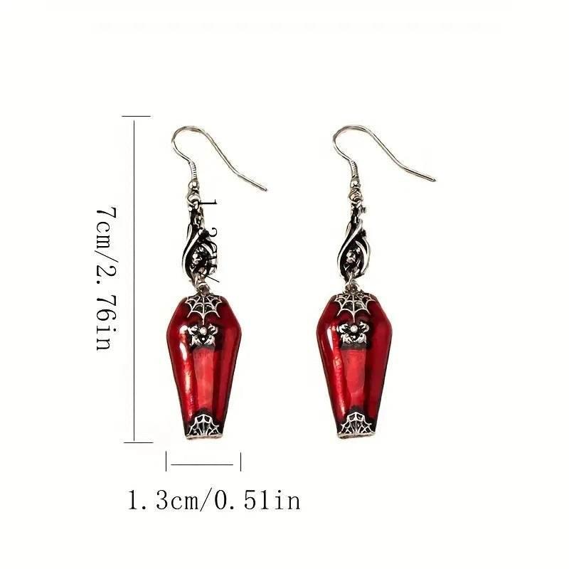 ZA-Zola Red Bat Spider Halloween Earrings - ZA-Zola