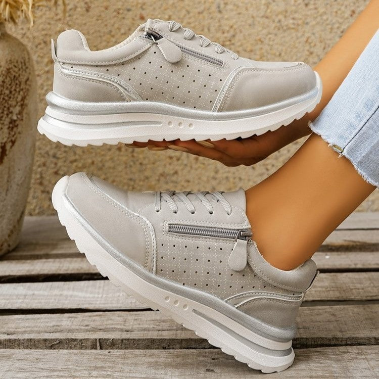 Women’s Side-Zip Chunky Sneakers Breathable Casual Comfort Shoes