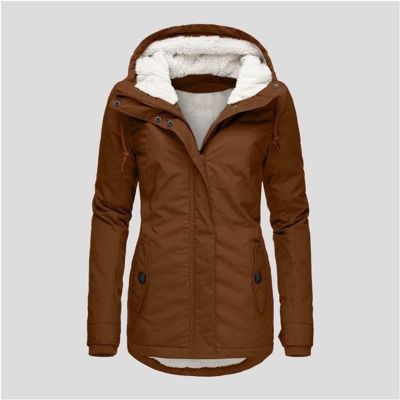 Warm Winter Hooded Jacket | Fleece Zip-Up Women's Casual Coat - ZA-Zola