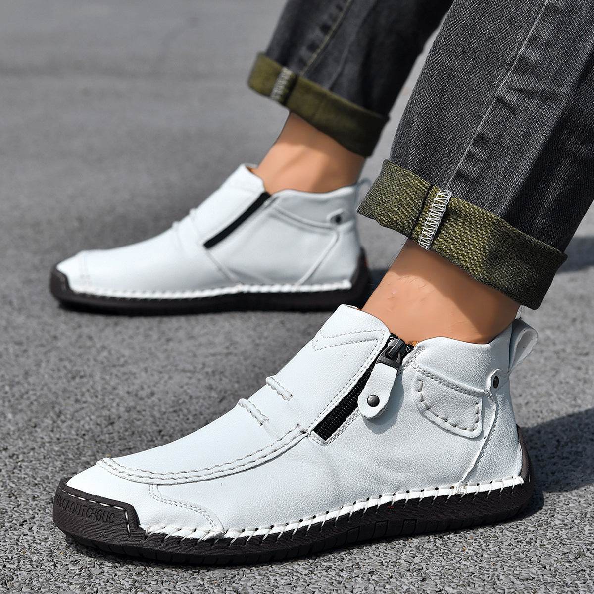Men’s Flats Ankle Boots | Casual Side Zipper Fashion Shoes - ZA-Zola