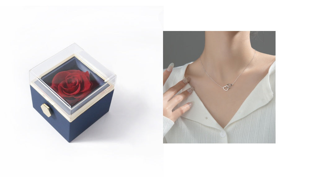 Fashion Acrylic Rotating Rose Jewelry Box | Elegant Gift Box