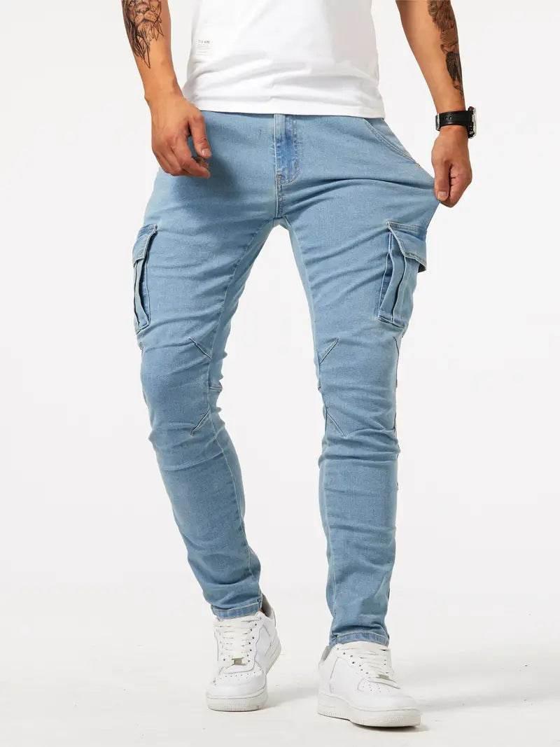 Men’s Casual Cargo Pants Stretch Denim | ZA-Zola Streetwear UK - ZA-Zola