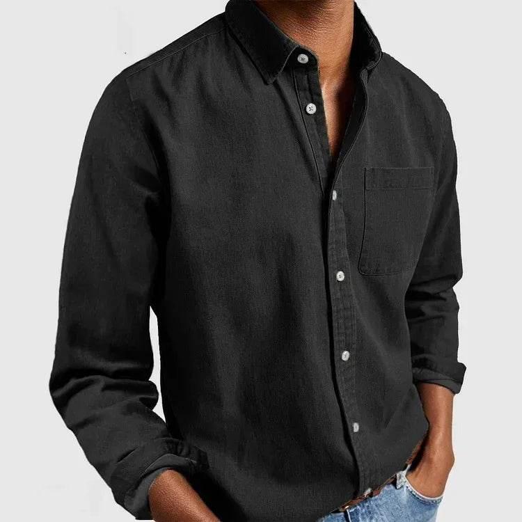 Men's Long Sleeve Lapel Shirt – Stylish Casual Top - ZA-Zola