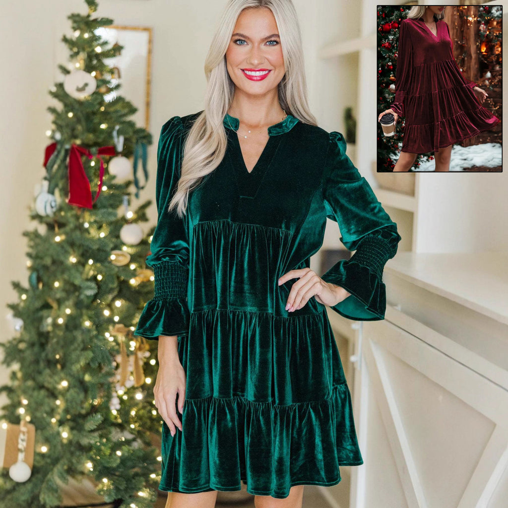 Velvet Mini Dress for Women | Christmas & New Year Party Dress