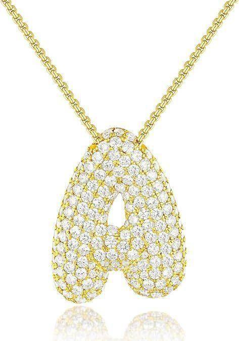 Zircon Balloon Letter Pendant Necklace for Women - ZA-Zola