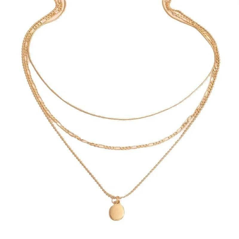 Vintage Oval Pendant Necklace in Gold or Silver - ZA-Zola
