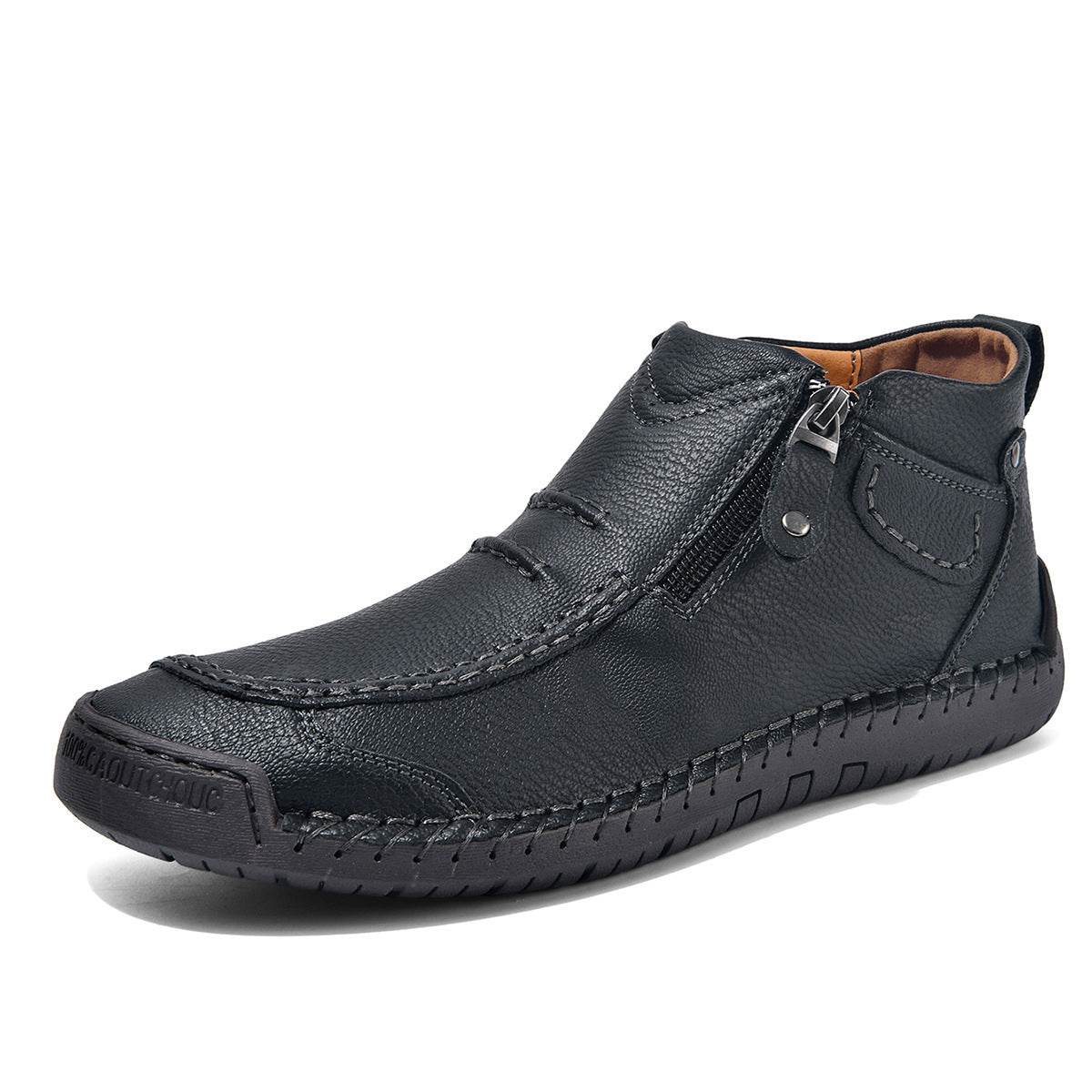 Men’s Flats Ankle Boots | Casual Side Zipper Fashion Shoes - ZA-Zola