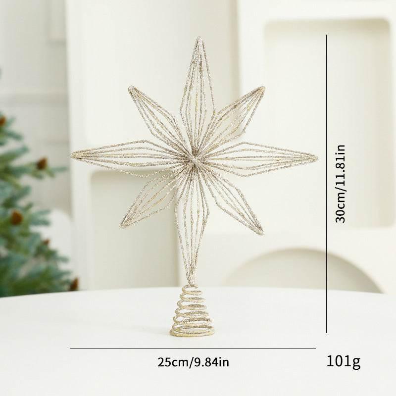Eight Awn Star Christmas Decoration Ornament | Champagne & Silver - ZA-Zola