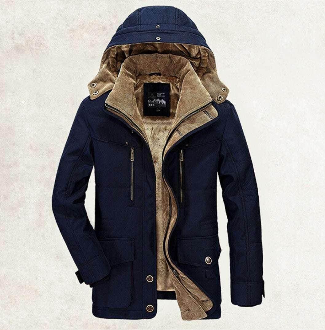 Thickened Multi-Pocket Hooded Men's Cotton Coat - ZA-Zola