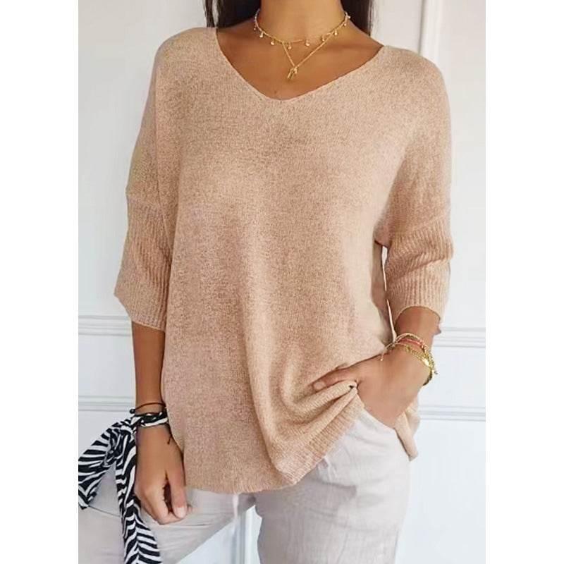 Fully Fashioned Knitwear Women’s V-Neck Sweater - ZA-Zola