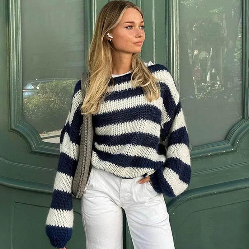 Loose Striped Pullover Sweater – ZA-Zola - ZA-Zola