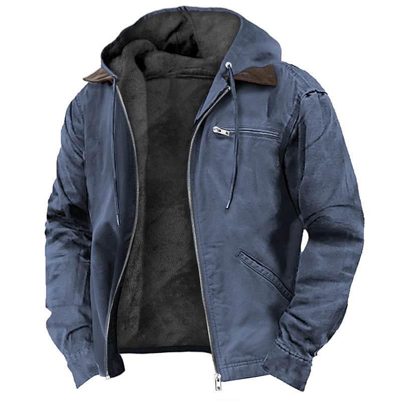 Men’s Fleece Jacket Winter Coat | Warm Hooded Zip-Up - ZA-Zola