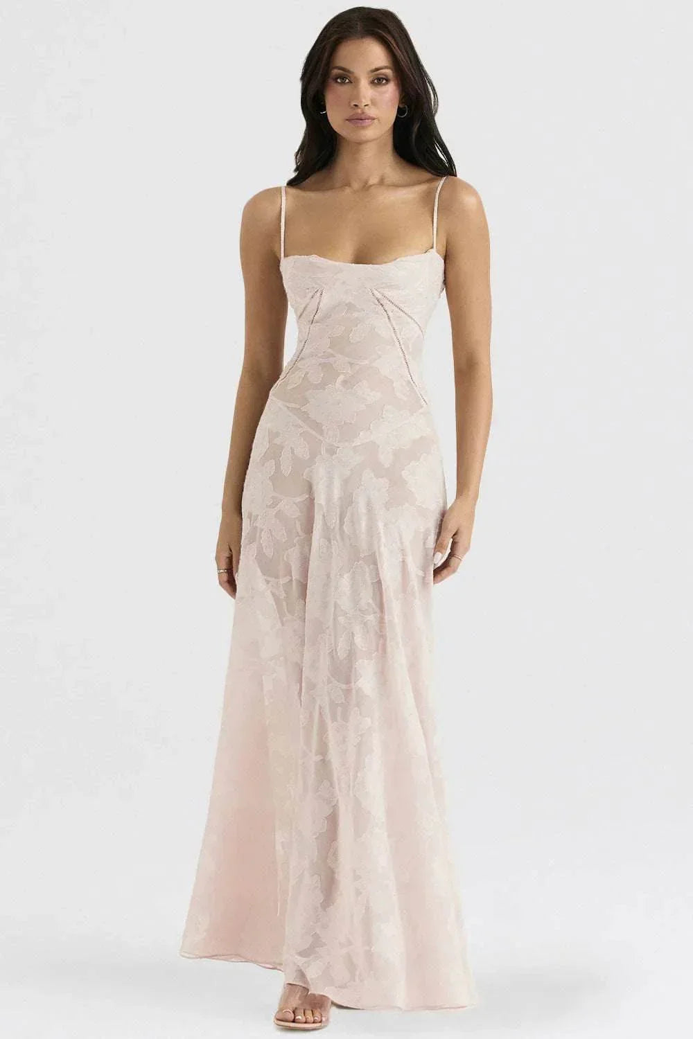 Sexy Flowers Lace Suspender Dress – Backless Lace-Up Elegance - ZA-Zola