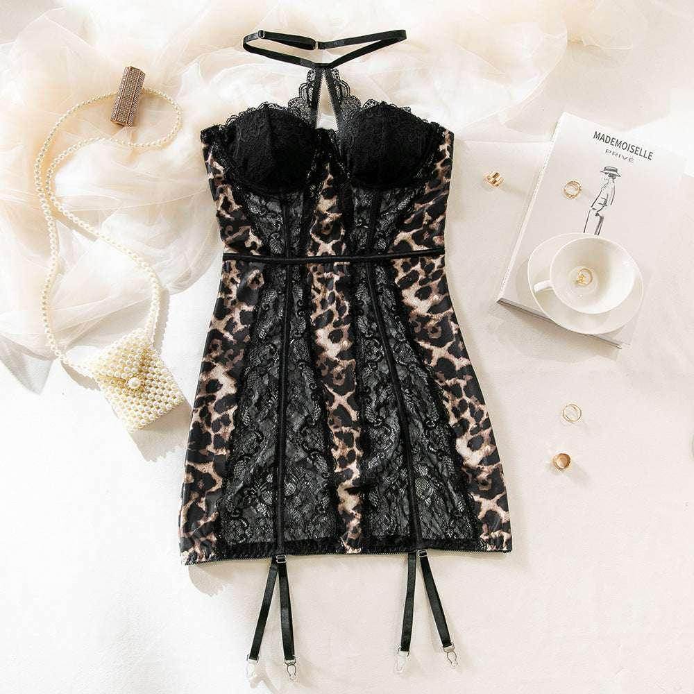 Sexy Leopard Lace Tube Top Dress for Women - A-line - ZA-Zola