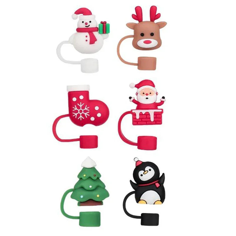 Christmas Straw Cover | 10mm Silicone Dust Cap Cup Accessory - ZA-Zola