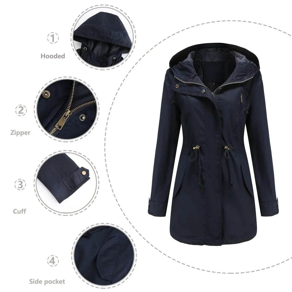 Women’s Cotton Anorak Mid-Length Spring Coat - ZA-Zola