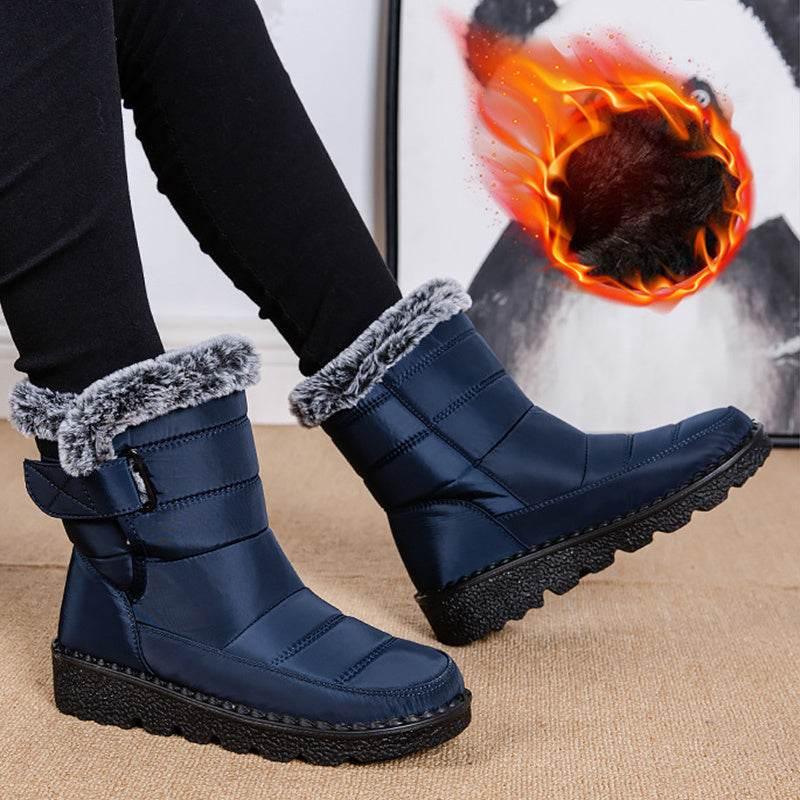 Women’s Snow Boots Waterproof Warm Plush Ankle Shoes Winter Wear - ZA-Zola