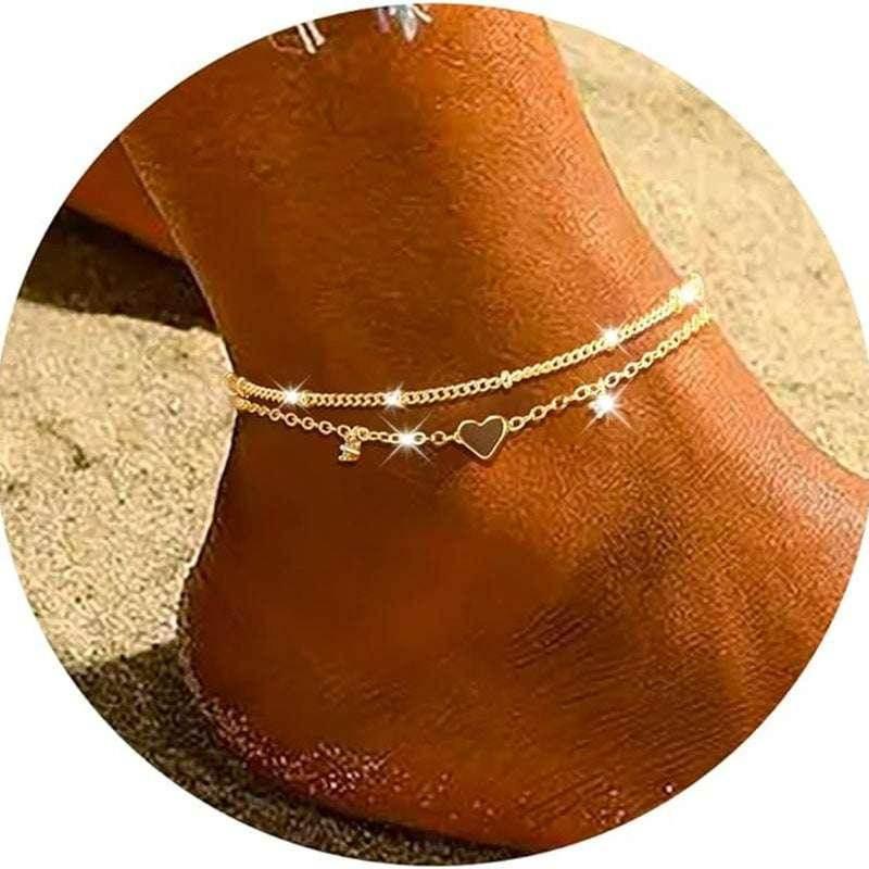 Waterproof Heart Zircon Anklet for Women – Trendy - ZA-Zola
