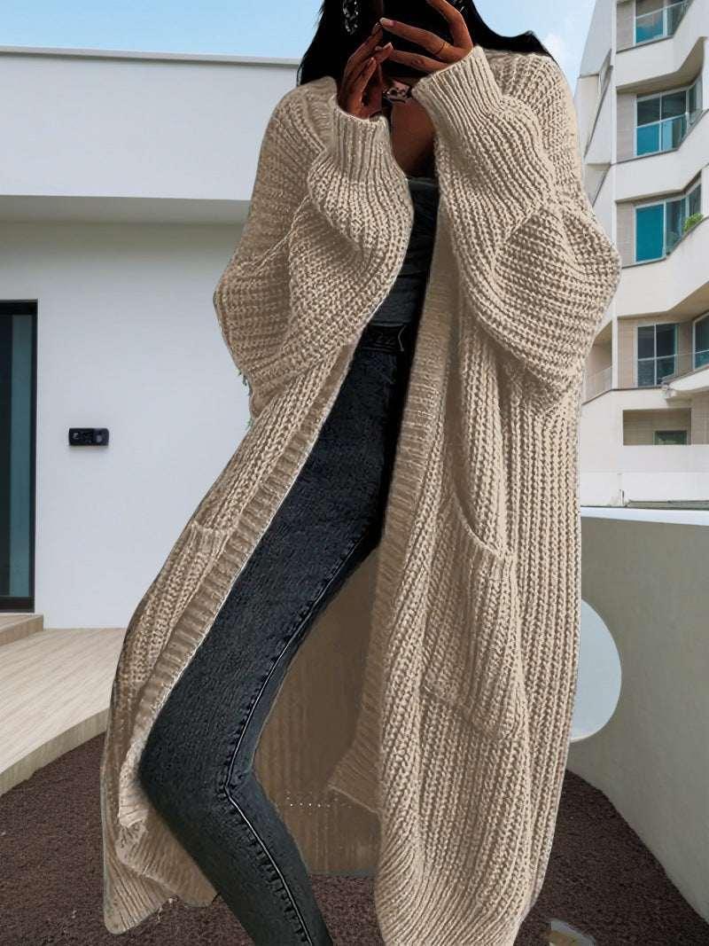 Women Knitted Cardigan | Long Loose Winter Sweater - ZA-Zola