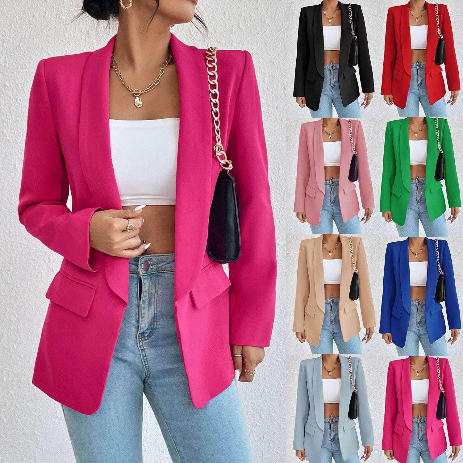 Women's Winter Rose Suit Lapel Jacket - ZA-Zola
