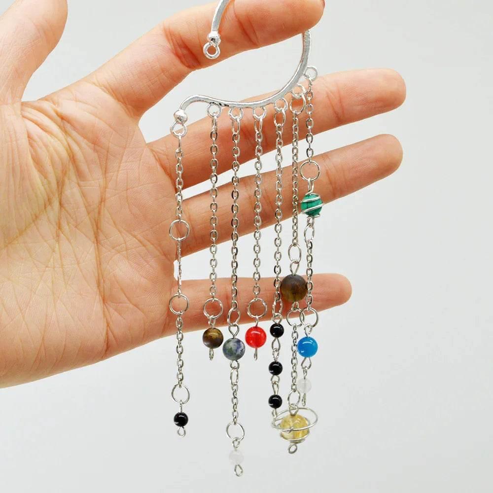 Handmade Earth & Saturn Earrings - Unique Cosmic Jewelry - ZA-Zola