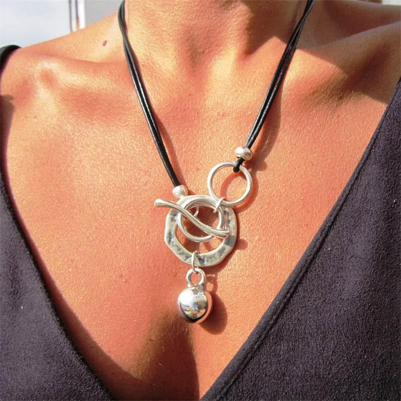 Ring Necklace – Bohemian Leather Design for Women - ZA-Zola