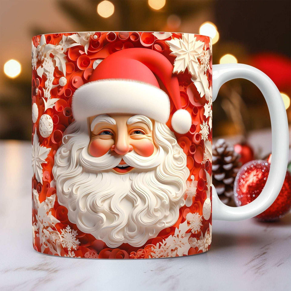3D Christmas Ceramic Mug – Santa Coffee Cup Gift for Kids & Adults - ZA-Zola