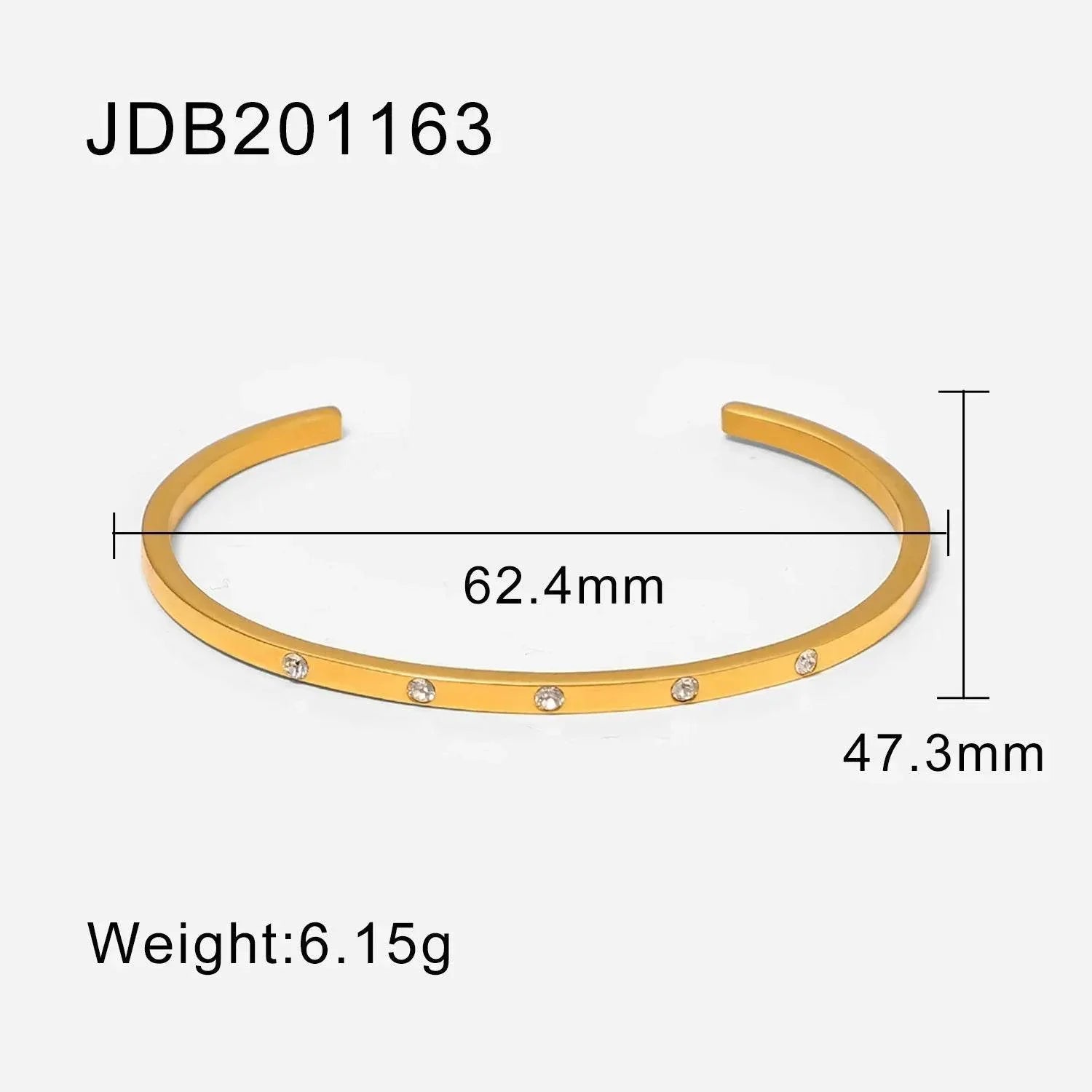 Gold-Plated Zirconia Bracelet – Stainless Steel Chic - ZA-Zola