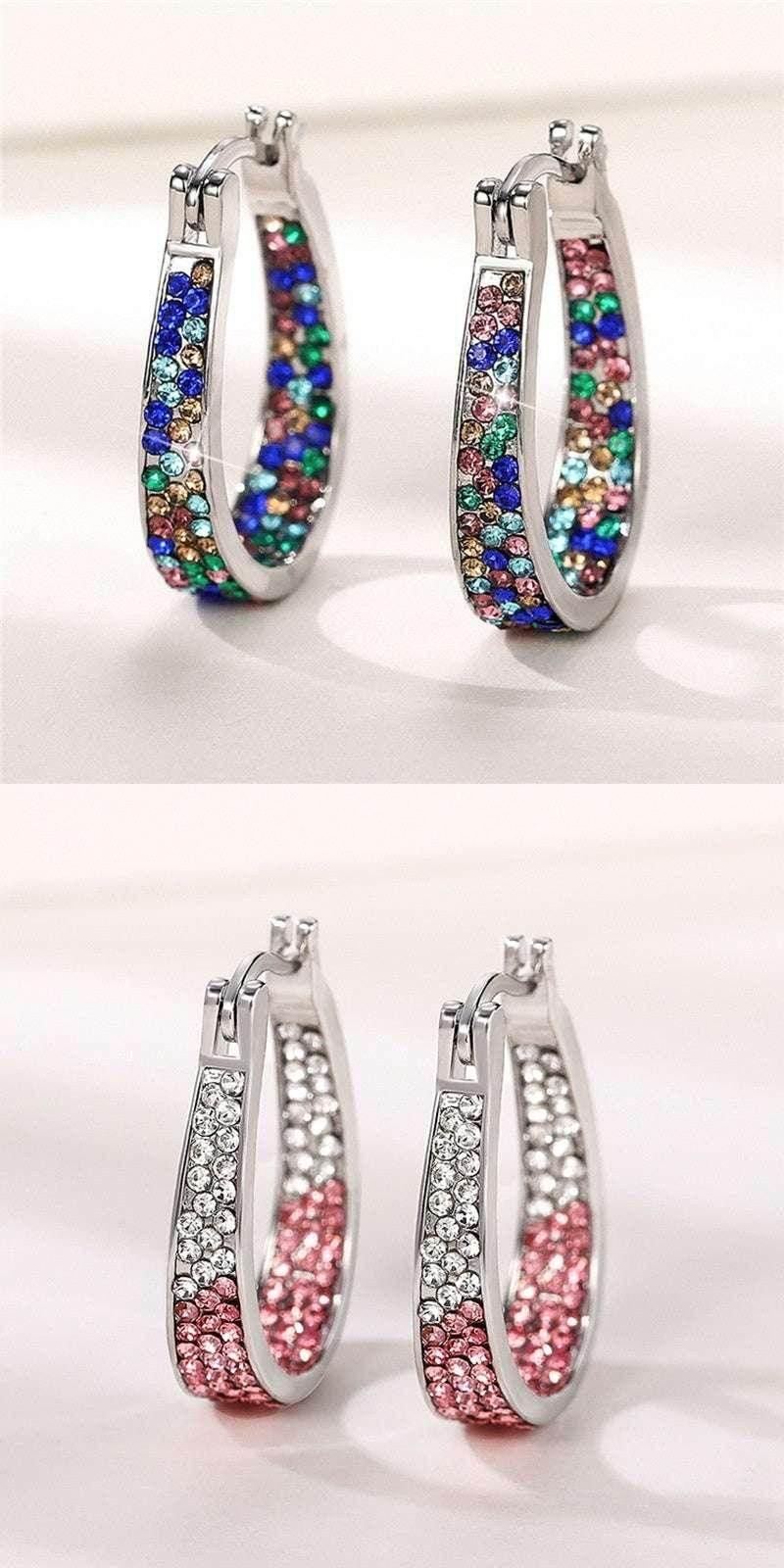 Colorful Diamond Ear Clip Earrings for Women - ZA-Zola