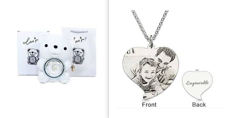 Rotating Bear Gift Box Rose Jewelry Box – ZA-Zola