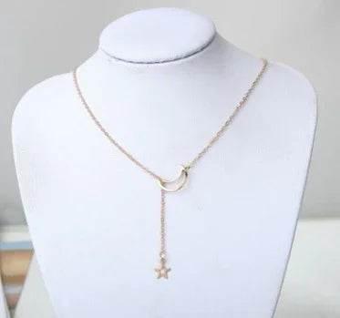 Simple Moon & Star Necklace – Elegant Celestial Charm - ZA-Zola