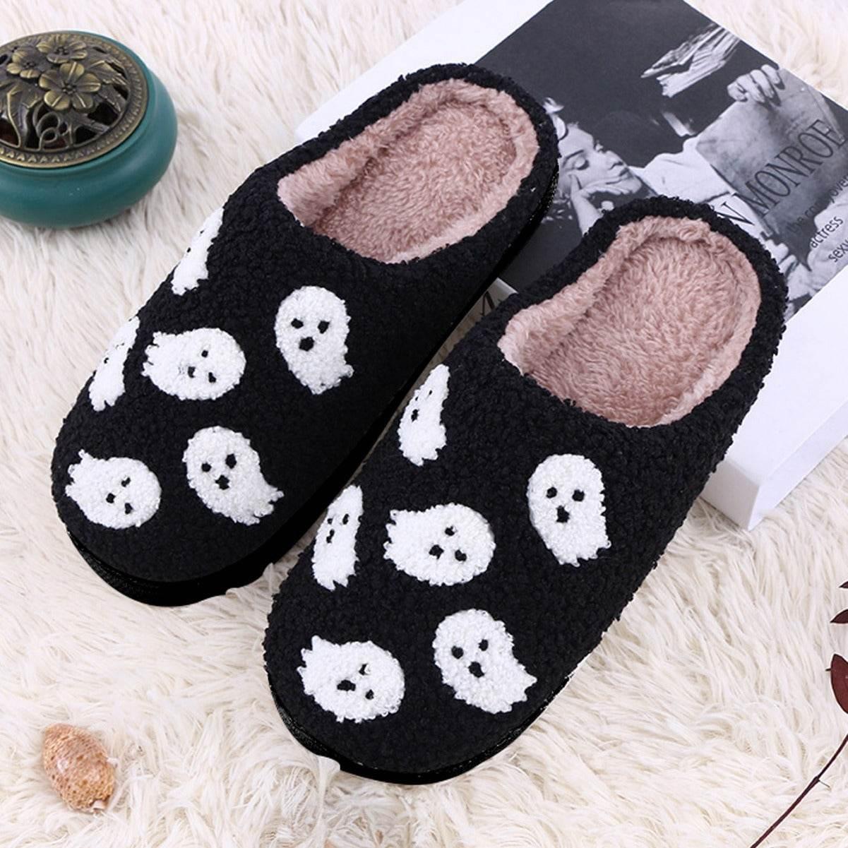 Halloween Spider Ghost Plush Slippers | ZA-Zola - ZA-Zola
