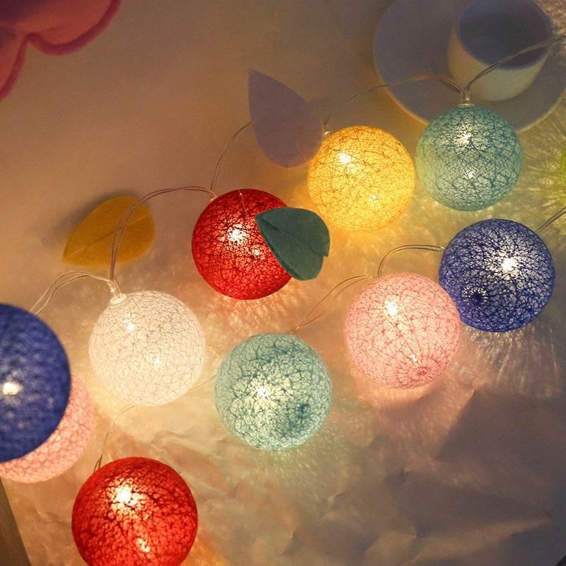 LED Ornamental Festoon Cotton Ball String Lights for Home Decor - ZA-Zola