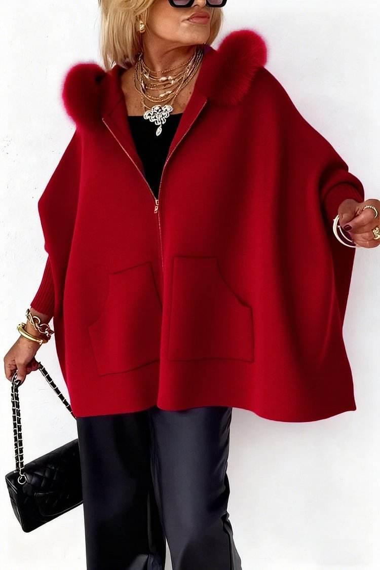 Plush Hooded Cardigan for Women | Warm Zip-Up Knit Jacket - ZA-Zola