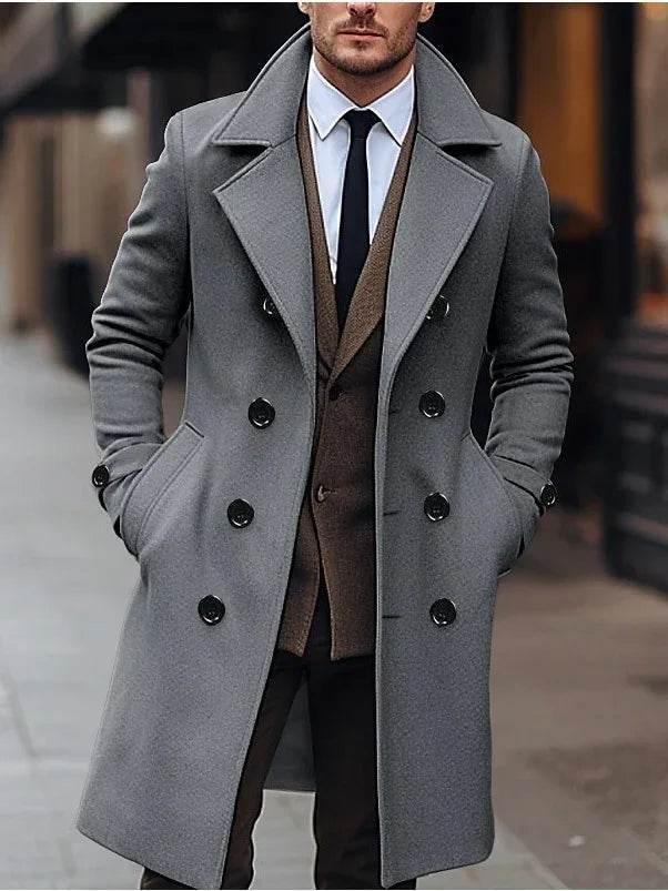 Men's Woolen Double-Breasted Coat - Winter Fashion - ZA-Zola